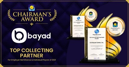 Bayad, recognized as Pag-IBIG Fund’s Top Collecting Partner for two categories: (1) for Pag-IBIG Individual Payors (2) for Employers’ Remittances