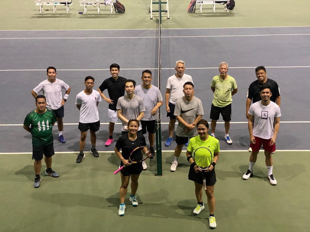 The team tournament format of the 2024 MTE features teams of eight players that will battle other teams for the championship. This is one of the most anticipated parts of the sporting competition. In the photo are Filheights Tennis Club, Southside Aces, and Palo-Palo G teams.