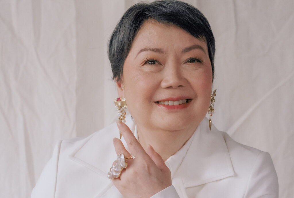 Maria Angelica Santos-Bermejo with the book on Philippine heritage jewelry